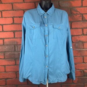 Michael Kors Woman's‎ Large Button-Up Long Sleeve Shirt – Classic, Stylish